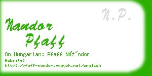 nandor pfaff business card